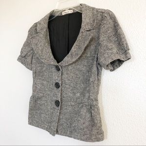 Vintage 90s Gray Button-down Top Sz Small